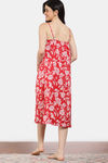 Zivame 2 Mile Fashion Woven Knee Length Loungedress - Barbados Cherry — thumbnail 4